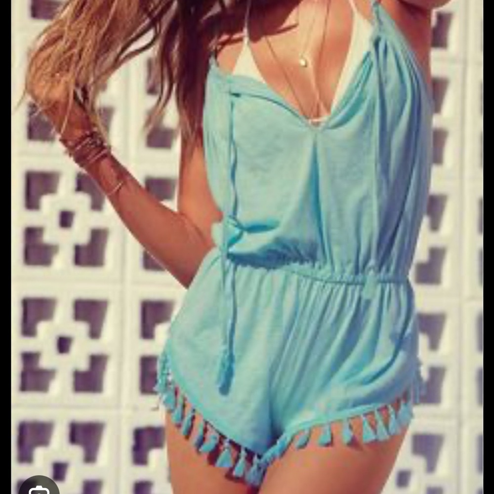 Victoria’s Secret Aqua Fringe Romper